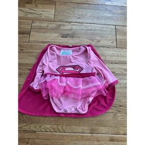 DC Super Friends Supergirl Bodysuit Tutu Dress with Cape 6-12 Months‎